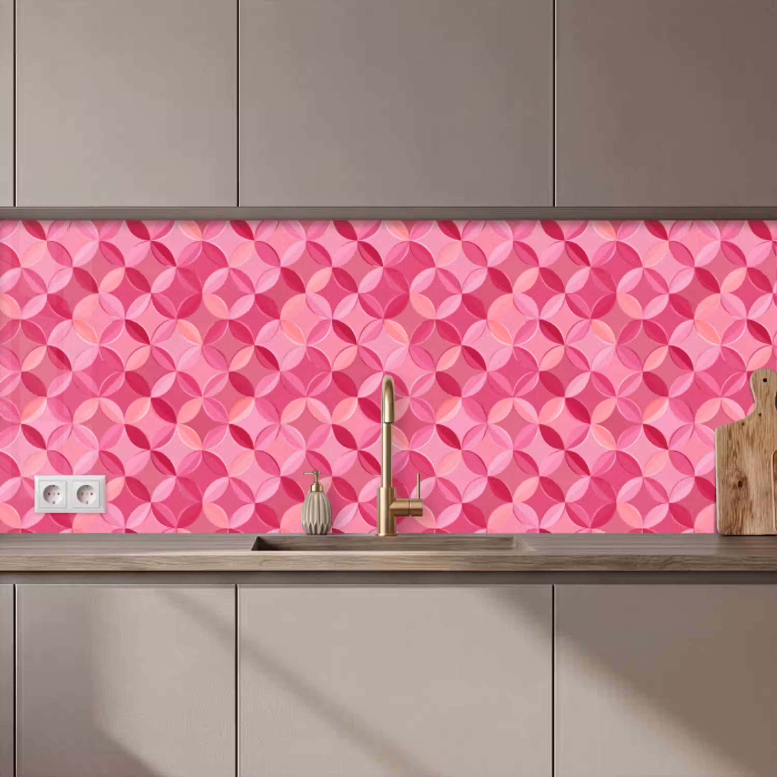 Geometrisch - Mozaïek - Modern - Roze keuken achterwand 2 middel 871 zz_3dshopping