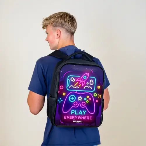 Neonillustratie met een controller Rugzak - Zwart middel -sfeer8