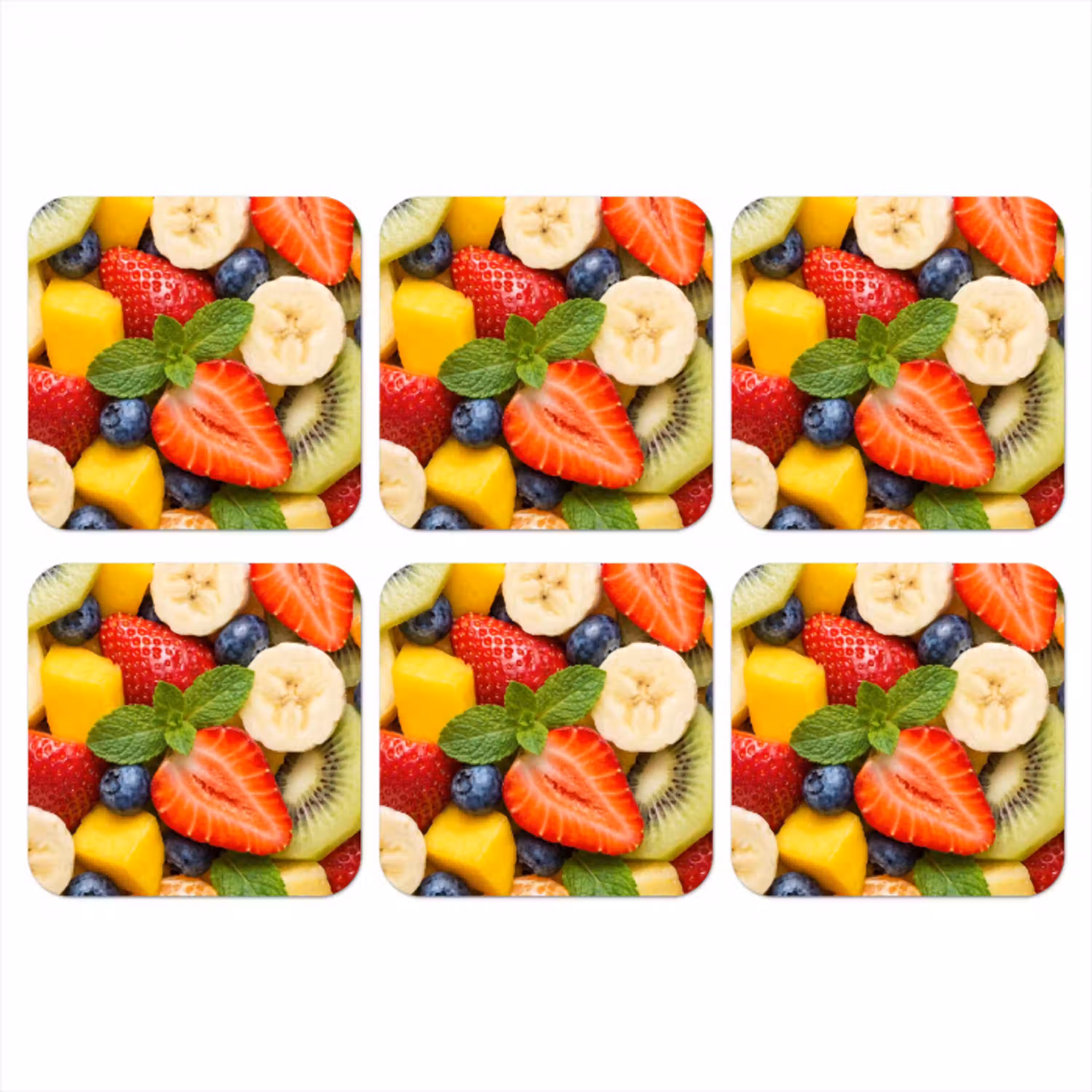 Fruit - Plakjes - Eten - Kleurrijk onderzetter kurk middel -3d