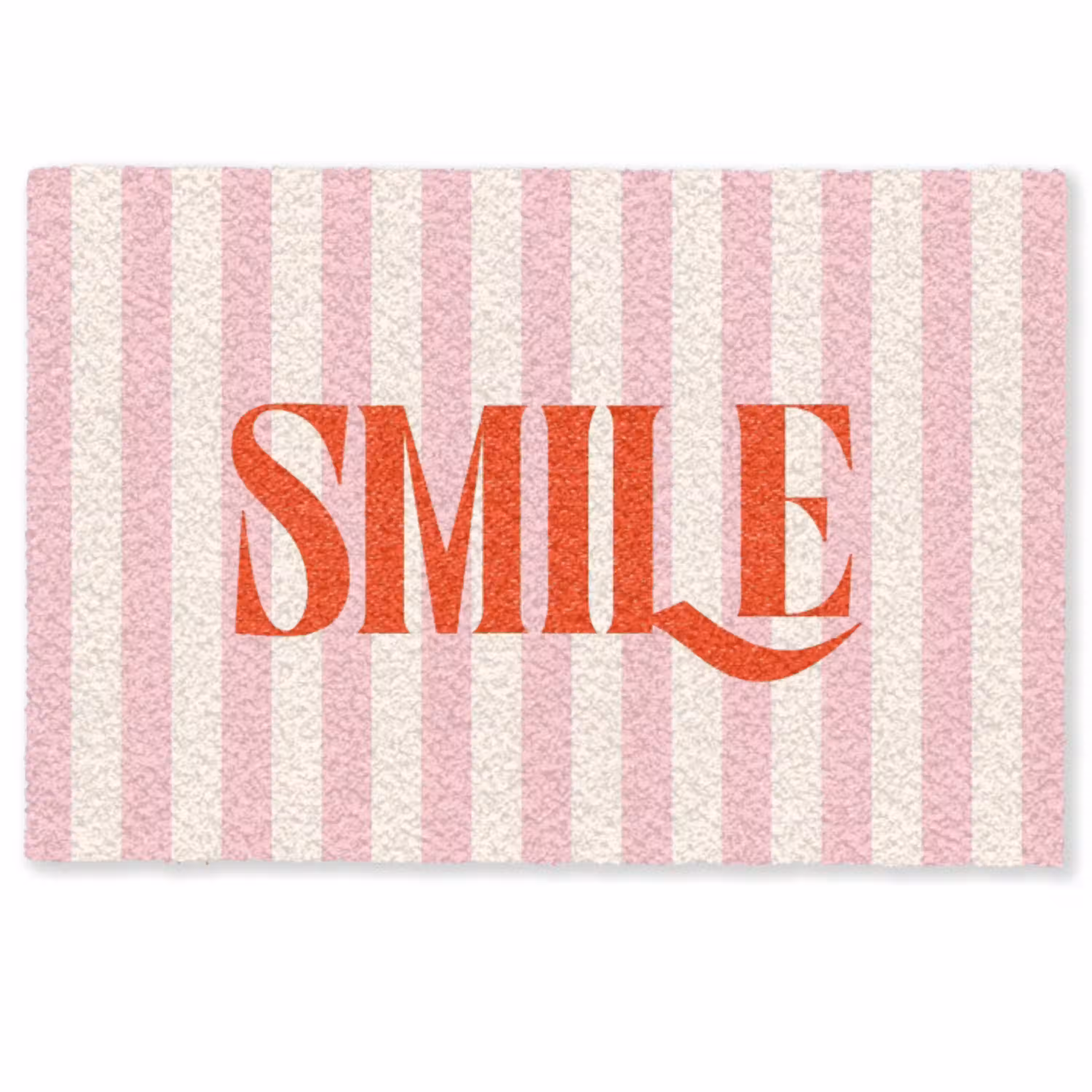 Zachtroze - Rood - Strepen - Smile Deurmat klein -zkaufland3d