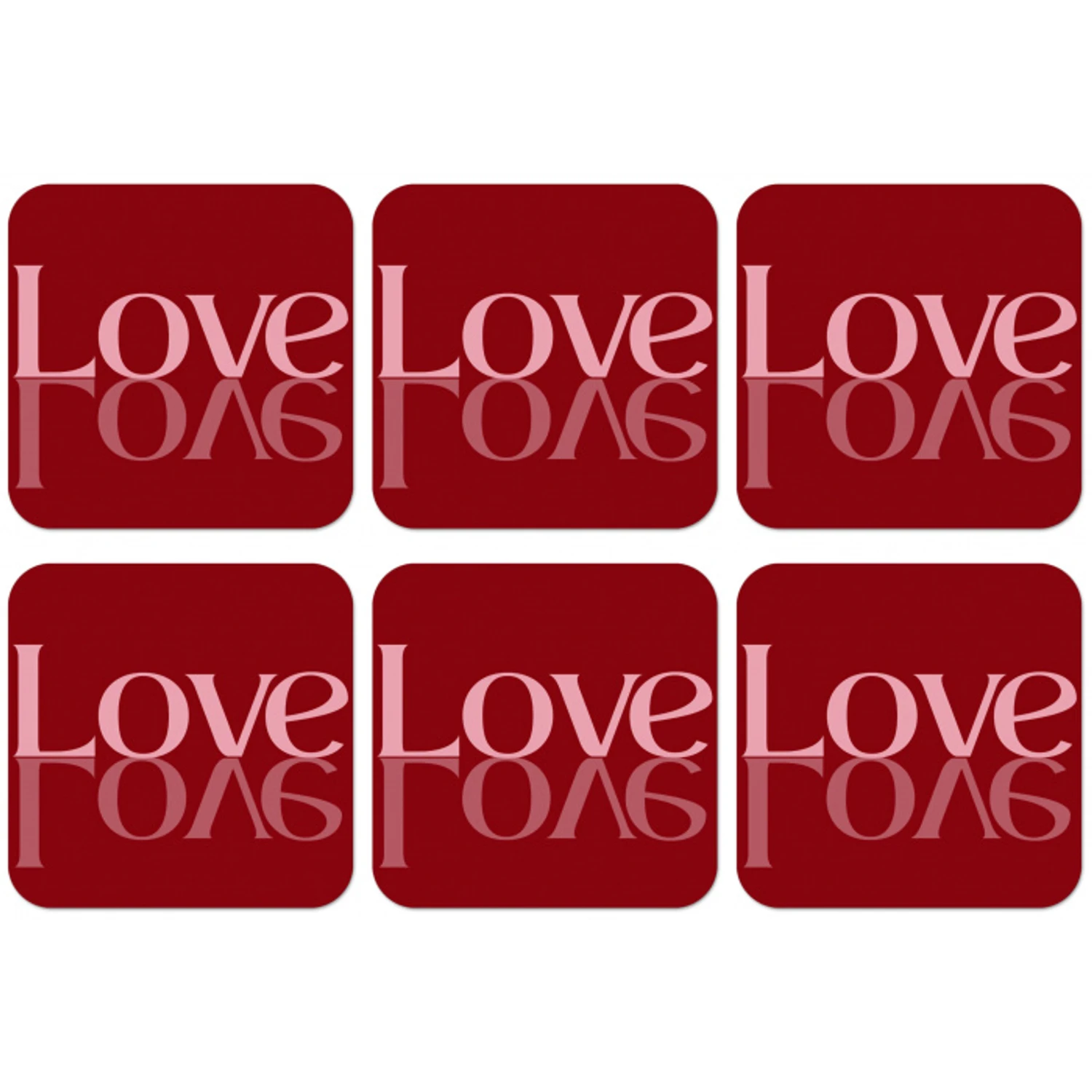 Love - Spiegeling - Rood onderzetter kurk middel -zkaufland3dotto