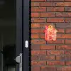 Oranje bloemenmix - Klassiek Naambord Huisje klein -sfeer2