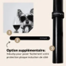 Hondje - Wijnglas - Zonnebril - Enthousiast Inductie beschermer vinyl 3mm middel -zzzzzzz-induclip_FR