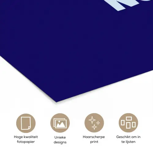 Blauw - Why not - Minimalistisch poster papier klein -closeup_NL