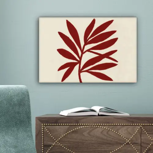 Tak - Bladeren - Rood canvas 2cm klein -sfeer4