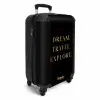 Quotes - Dream travel explore - Goud - Reizen - Zwart NBS - Handbagage koffer - Unisex middel -productfoto_3d