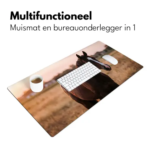 Paard - Zonsondergang - Bruin Muismat XXL klein -sfeer4