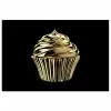 Cupcake - Eten - Goud - Zwart poster papier klein -3d