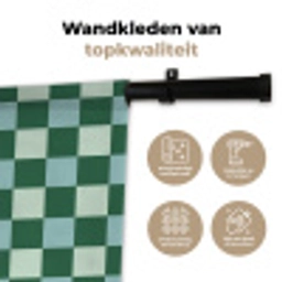Schaakbord - Klassiek - Groen Wandkleed katoen klein 269 -sfeer2