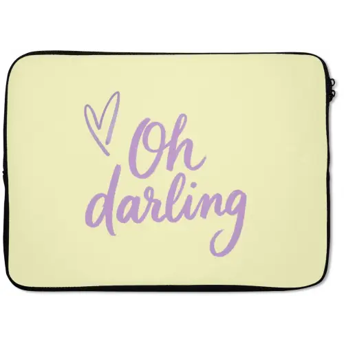 Oh darling - Geel - Hart laptophoes neopreen klein -zkaufland3dotto
