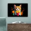 Kat - Eten - Patat - Graffiti - Abstract canvas 2cm klein -sfeer4