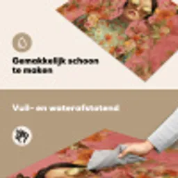 Vrouw - Bril - Roze - Bloemen Inductie beschemer met haakjes klein -ky-schoon-nl