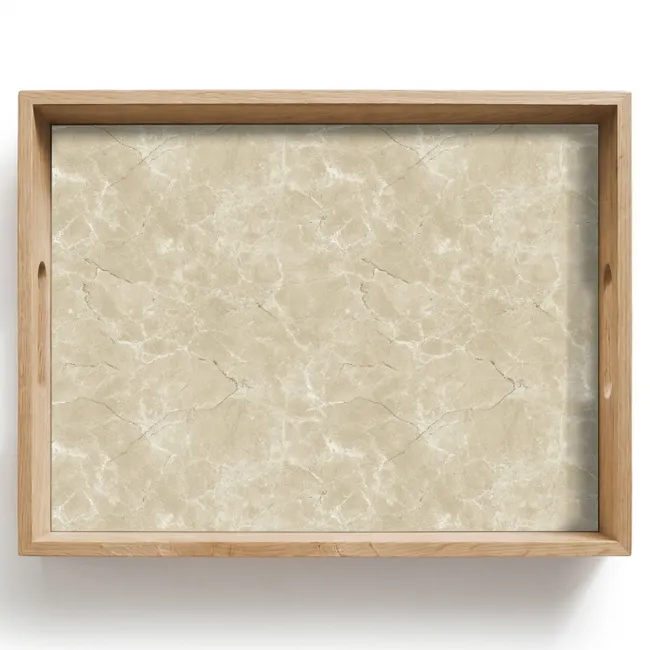Dienblad - Lichtbeige - Marmer - Diffusie adering