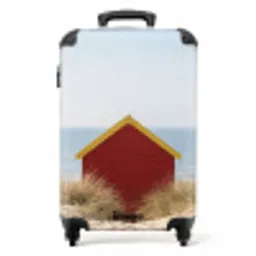 Strand - Huisjes - Kleurrijk - Duinen NBS - Handbagage koffer - Volwassenen Unisex middel -productfoto_recht