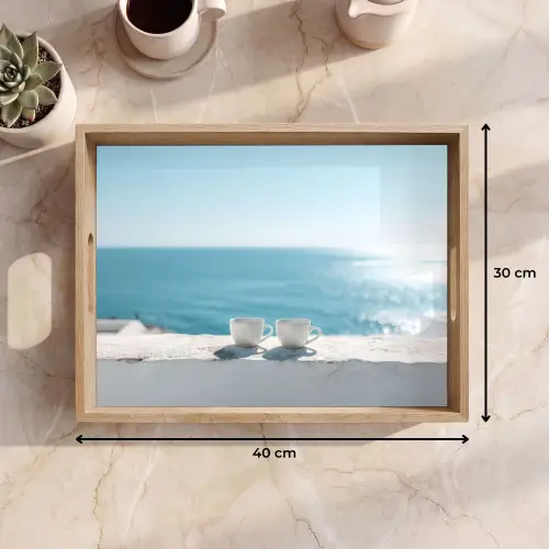 Zee - Koffiekopjes - Zomers Dienblad Rechthoek middel -USP_Formaat
