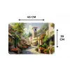 Dorp - Zon - Kraampjes - Huizen Placemat vinyl groot -specs