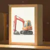 Graafmachine - Oranje - Illustratie - Minimalistisch Light Box met kabel (Kinderlampje) klein -zzz_3d_website