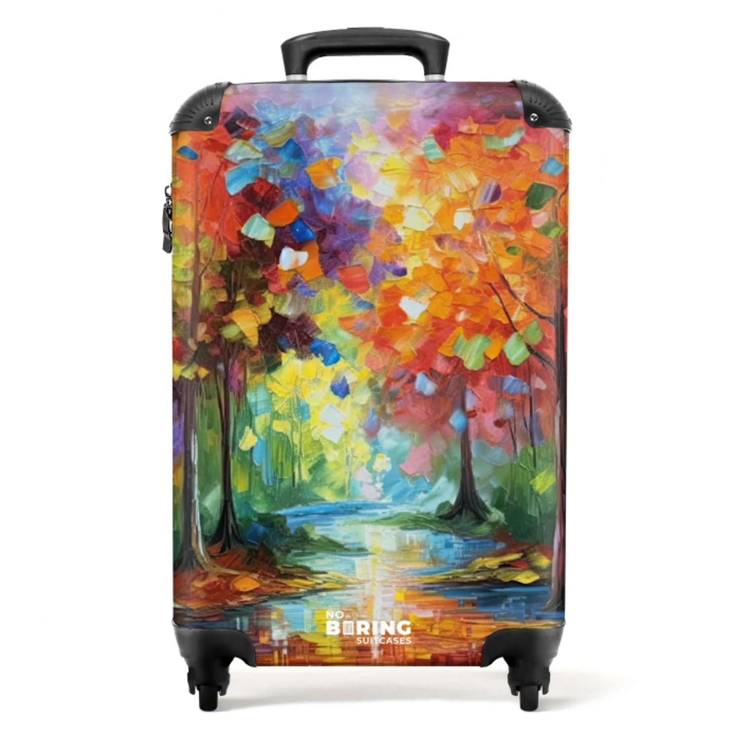 Bos - Natuur - Olieverf - Regenboog NBS - Handbagage koffer - Unisex middel -productfoto_recht