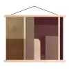 Vlakken - Abstract - Bordeaux - Lijnen textielposter latten blank klein -3d