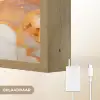 Marmer - Oranje - Goud - Modern - Abstract Light Box met batterij (Wandlamp) middel -USP_websiteoplaadbaarNL