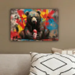 Graffiti - Beer - Fles - Muur - Street art canvas 2cm klein -sfeer3