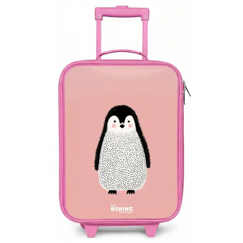 Pinguïn - Stippen - Roze - Minimalistisch Kinderkoffer - Roze klein -zz3dotto