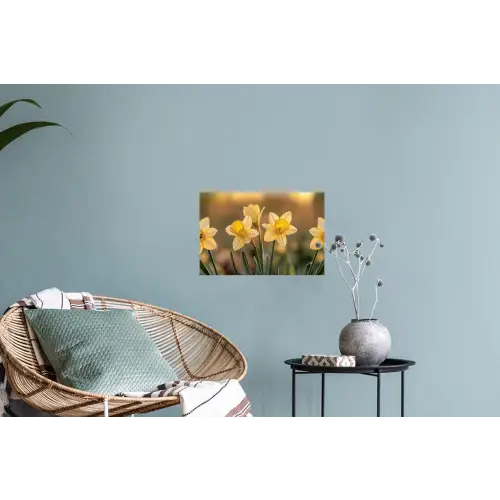 Bloemen - Geel - Wazig Muursticker klein -plant