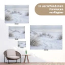 Duinen - Sneeuw - Strand - Winter - Serene tuinposter los doek klein -Xsfeer9_DE