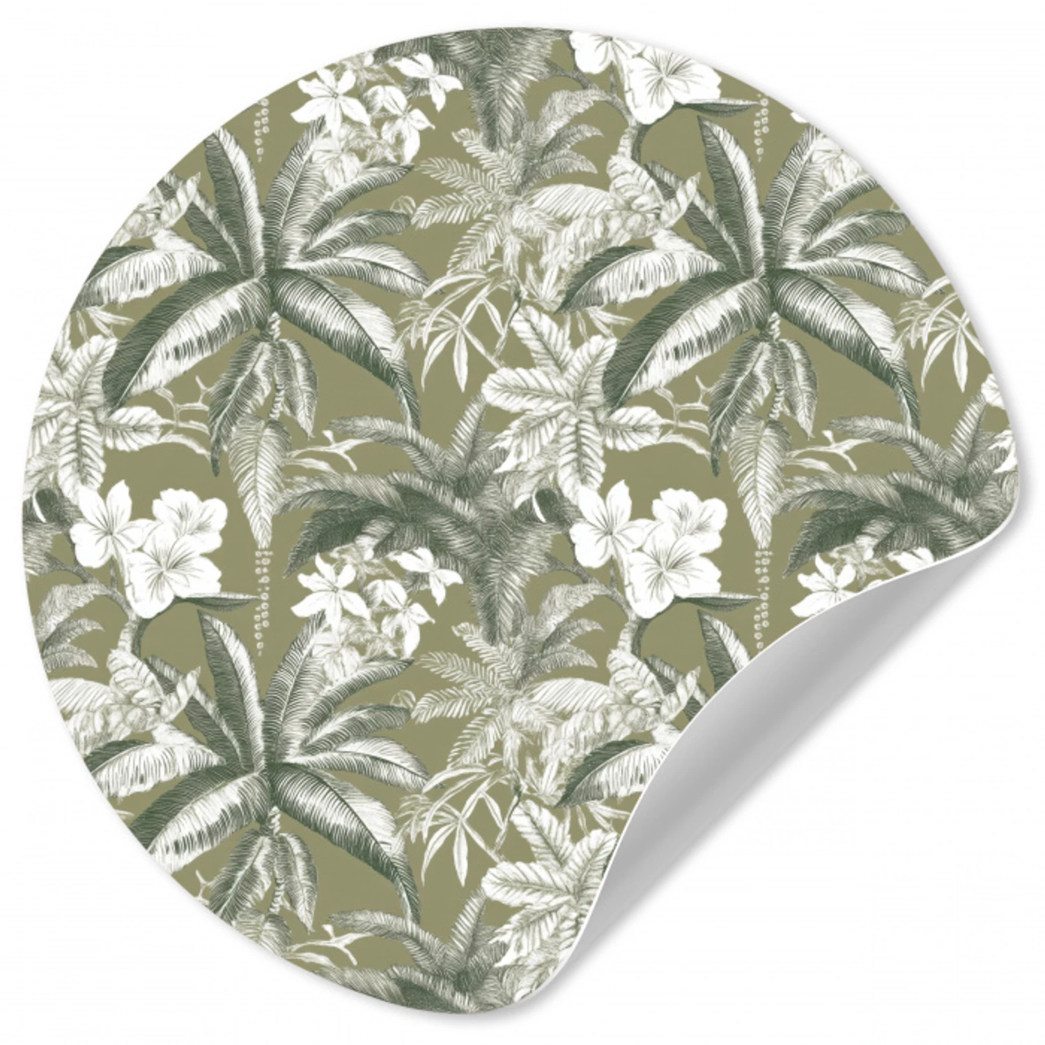 Botanisch - Bloemen - Groen Wandcirkel behangsticker klein 186 -3d