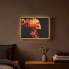 Schedel - Oranje - Zijaanzicht - Vlammen Light Box met batterij (Wandlamp) middel -sfeer4