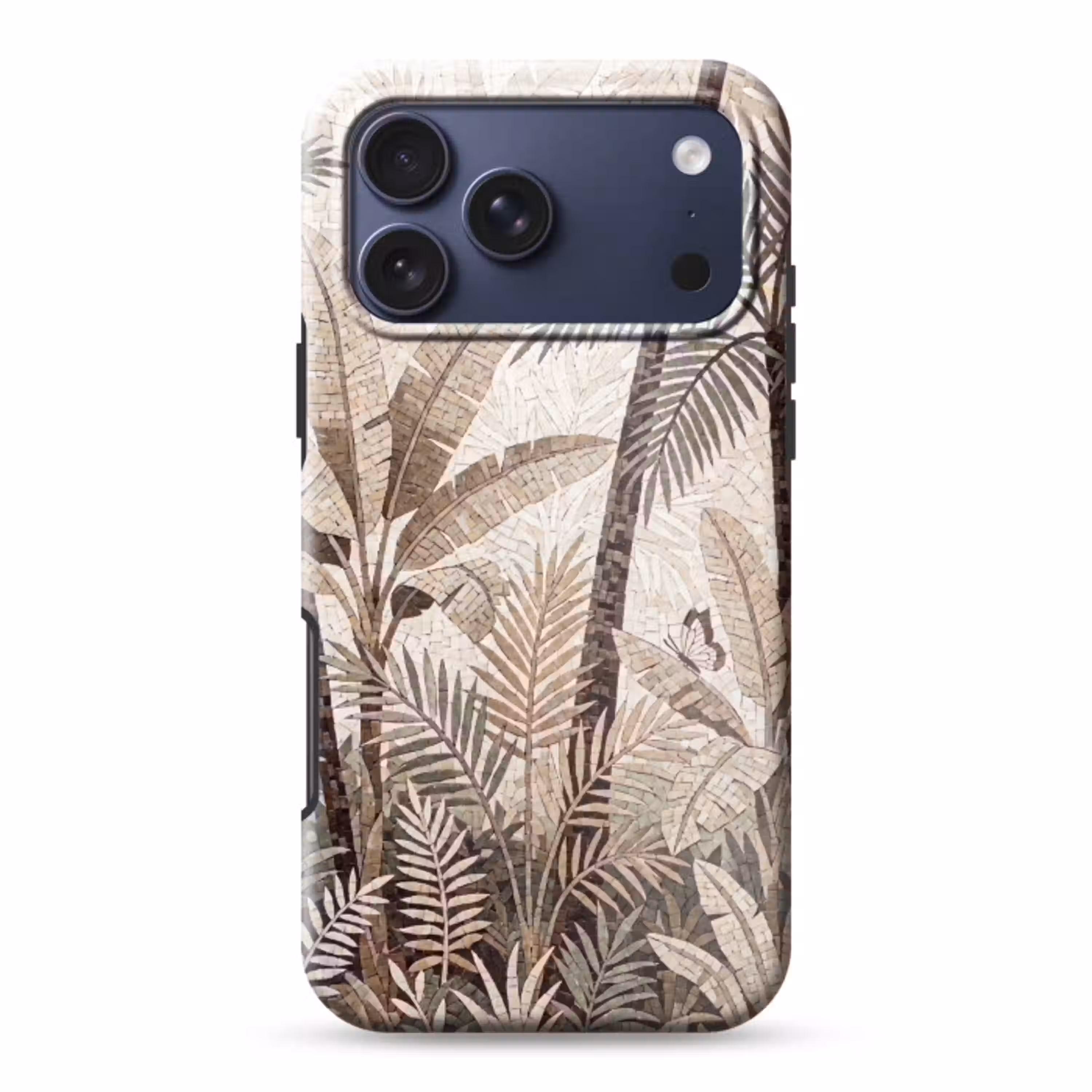 Natuur - Bladeren - Landschap - Mozaïek - Beige Toughcase MagSafe Apple iPhone 17 Pro Max klein -3d
