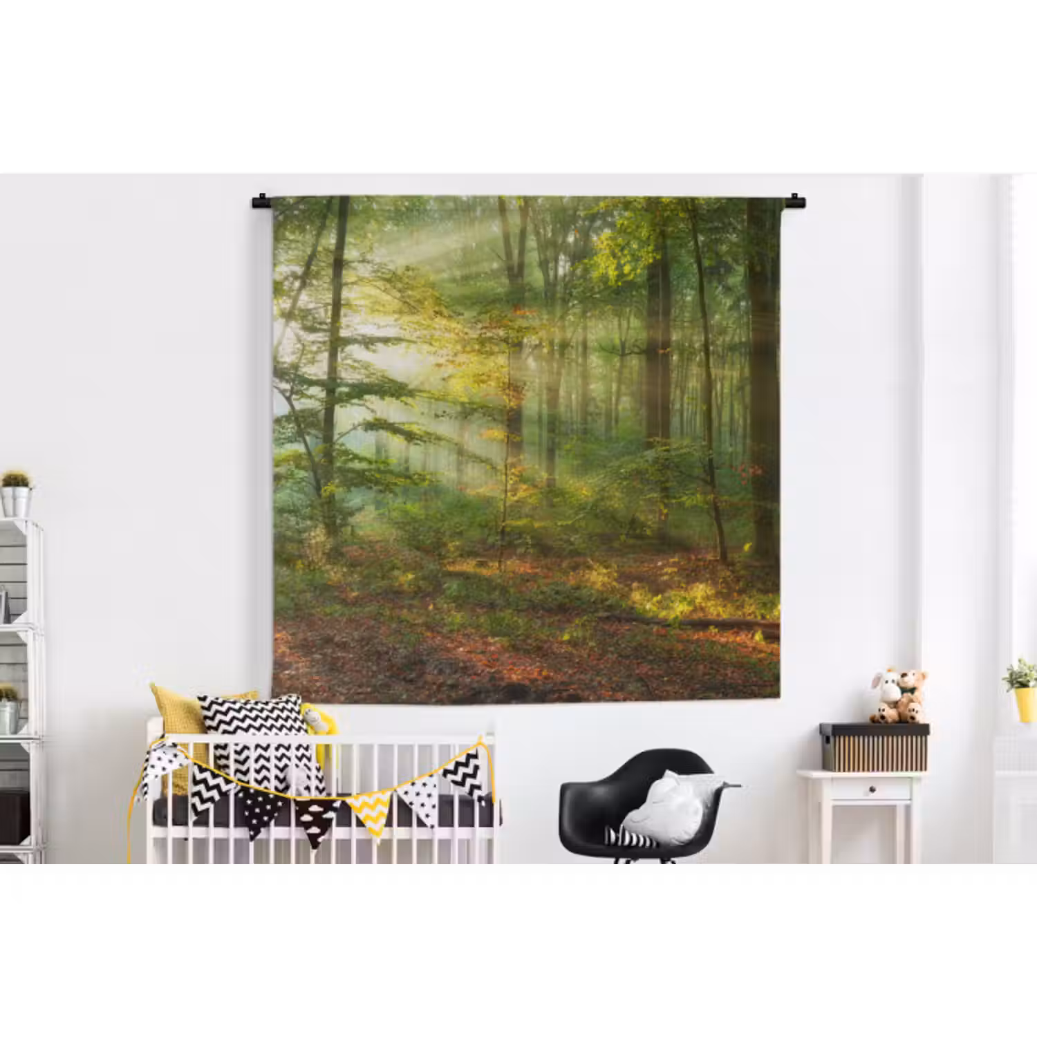Wandteppich - Sonne - Wald - Bäume - Natur - Herbst