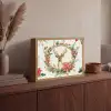 Kerstkrans - Hert - Hulst - Rood Light Box met batterij (Wandlamp) middel -sfeer2