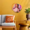 Portret - Vrouw - Abstract - Bloemen Wandcirkel Organisch Forex 3mm klein -sfeer4