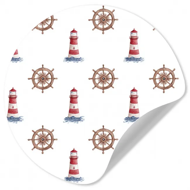 Behangcirkel - Nautisch - Klassiek - Rood