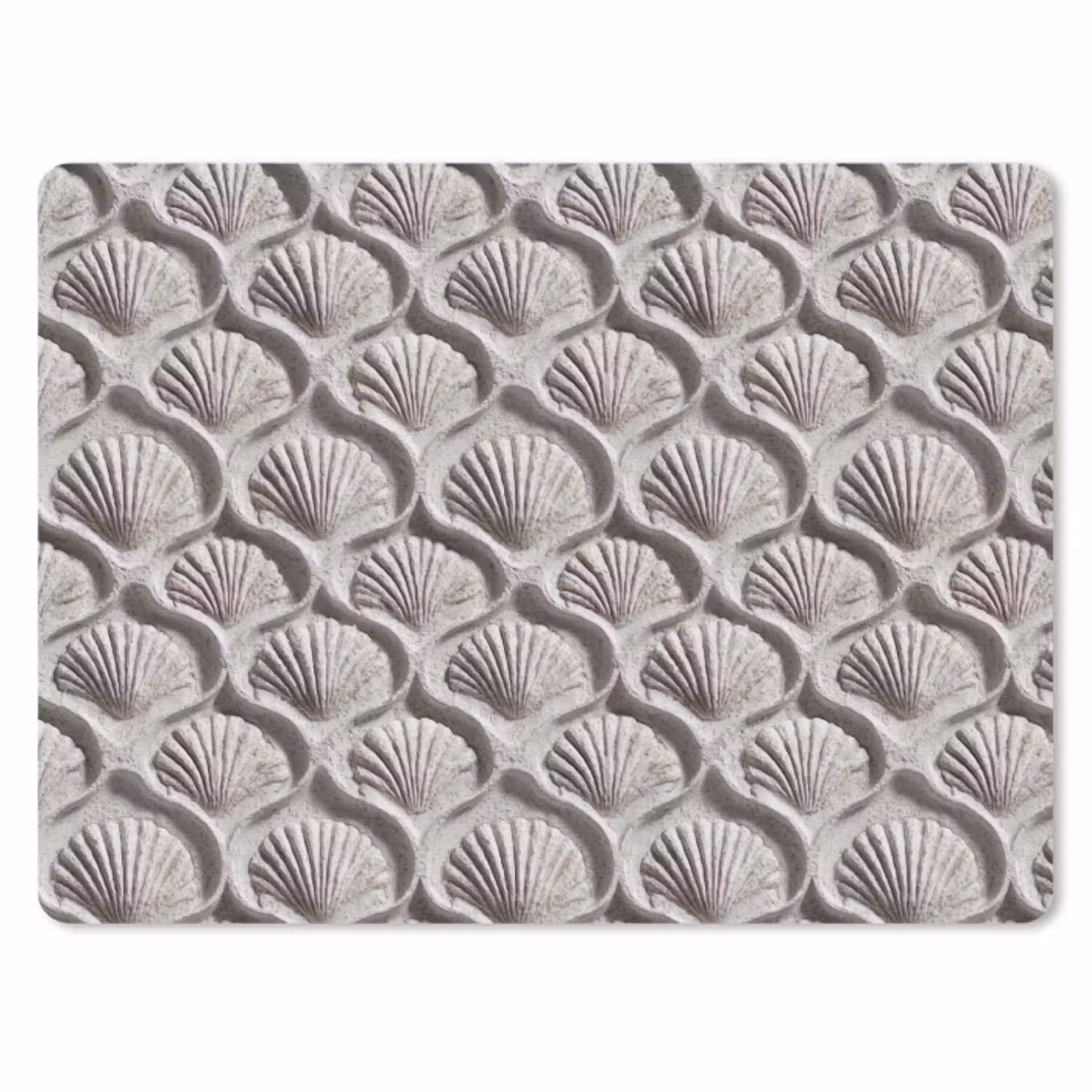 Zand - Schelpenvorm - Grijs muismat rubber klein 262 -3d
