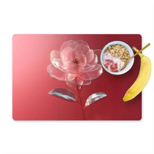Sierlijk - Bloem - Roze - Glazen Placemat vinyl groot -zzzproduct_Kitchenyeah-website