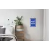 Lijntekening - Vrouw - Quote - Blauw textielposter latten blank klein -woonkamer