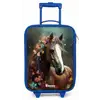 Lichtbruin paard tussen de bloemen Kinderkoffer - Blauw klein -zz3dotto