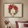 Deurkrans - Strik - Kerst - Rood - Groen Textielframe zwart klein -sfeer1