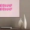 Bisou - Roze - Dikke letters PET vilt klein -sfeer6_closeup