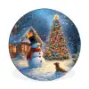 Kerstwonder - Winteravond - Kleurrijk Wandcirkel aluminium klein -3d