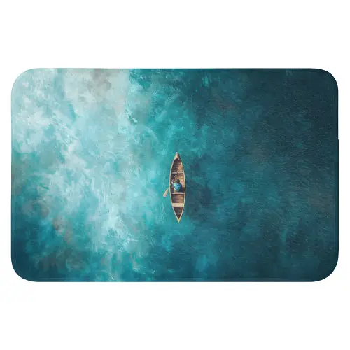 Bootje - Water - Blauw Badmat klein -3d