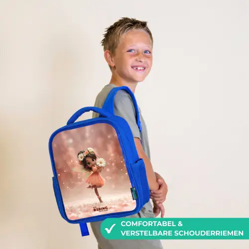 Fee met madeliefjes Kinderrugzak - Blauw middel -sfeer3_NL