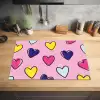 Hartjes - Valentijn - Patroon - Kleurrijk Inductie beschermer vinyl 3mm klein -sfeer5