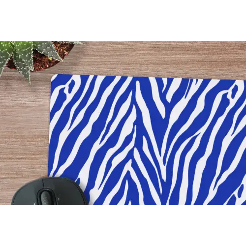 Zebra - Patroon - Kobalt - Blauw muismat rubber klein 262 -closeup