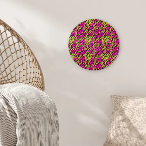 Roze - Groen - Neon - Dieren Wandcirkel plexiglas klein 852 -sfeer5