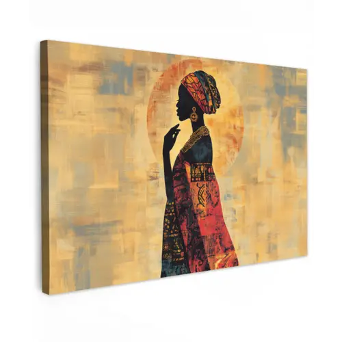 Vrouw - Silhouet - Patronen - Sierlijk Tuinposter op houten frame 2 cm dik klein -3d
