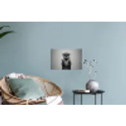 Otter - Wc-borstel - Bril - Zwart - Wit Muursticker klein -plant