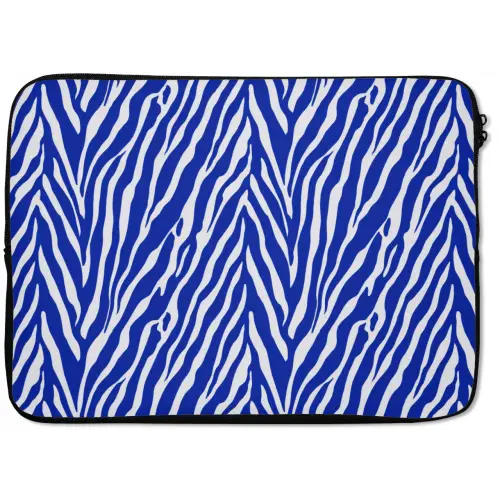 Zebra - Patroon - Kobalt - Blauw laptophoes neopreen klein 279 -zkaufland3dotto
